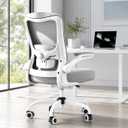 Ergonomic Office Chair for Long Hours, Adjustable Padded Lumbar Support for Lower Back Relief, 330 lb Capacity, Comfortable Computer Desk Chair for Home Office, Work & Study, Light Gray