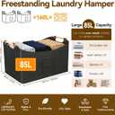 2 Pcs 85L Large Laundry Storage Basket with Handles, Collapsible Laundry Hampers for Dirty Clothes, Felt Organizer Basket for Blanket Toy Gifts, Living Room & Car Trunk 23.6 x15.8 x15.8