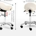 Ergonomic Saddle Stool - Adjustable Height & Tilt Saddle Stool Chair for Salon, Spa, Lash Tech, Tattoo Artist & Drafting, Beige, 12.2 inches x 15.3 inches x 21.2 inches