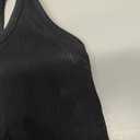 3 Pack Ribbed Workout Crop Tank Tops with Built in Bra for Women Seamless Racerback Cropped Athletic Gym Yoga Tops (L)