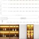 LED Shelf Light, LED Closet Light Kit, 4PCS 20inch Pre-Cut Strip Bars, Designed for Shelves,Display Case, Bookshelf, in Cabinet Lighting, 2700K Warm White