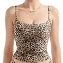 SUUKSESS Women Sexy Square Neck Tank Top Summer Y2K Going Out Basic Cami Shirt M