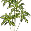 UV Resistant 7ft Artificial Dracaena Plant with Tall White Decorative Planter, 84in Artificial Dracaena Tree with Lifelike Leaves & Realistic Trunks, Tall Fake Plant for Indoor Outdoor Decor.
