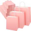 Sabary 75 Pcs Kraft Paper Gift Bags with Handles Paper Tote for Gift Bags Shopping Return Business Retail Party Merchandise, 3 Sizes(Pink)