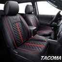 Tomatoman Tacoma Seat Covers Compatible with Toyota Tacoma 2005-2023 2024 2025 2026 Access Crew Double Cab Truck TRD Pro Trail Edition Limited SR5 Offroad Car Cushions (2 PCS Front/Black-Red)