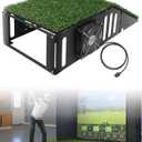 Golf Simulator Projector Cover Enclosure, Floor Outdoor Mounted Enclosure, With Cooling Fan and Artificial Turf to Better Protect The Golf Simulation Projector