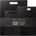 BINO Cutting Board - 3-Piece Chopping Boards | BPA-Free Plastic, Durable, Multipurpose, Dual-Sided, Dishwasher Safe, Easy to Clean | Charcuterie Accessories | Home & Kitchen Utensils | Black Granite