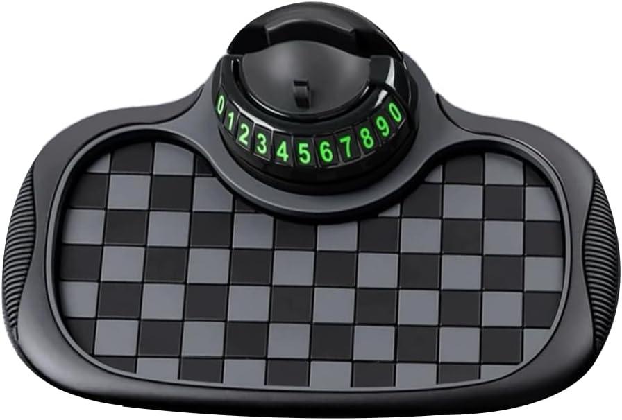 Multifunctional Car Dashboard Phone Holder Gery Car Anti Slip Mat Phone Holder for Sunglasses Storage Multi Function Interior Automobile Accessories for Men Dash Accessories Dashboard Organizer, Gray