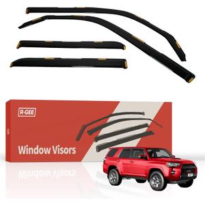 R-GEE in-Channel Window Rain Guards Fit for Toyota 4Runner 2010-2024, Extra Durable Window Deflectors, Vent Window Visors Exterior Car Accessories, 4 Pieces