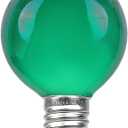 Novelty Lights Incandescent G50 Globe Replacement Bulbs - Outdoor Individual Bulbs for Events, Holiday Parties, Patios, and More - E17/C9 Intermediate Base, 7 Watt Lights (Green, 25 Pack)