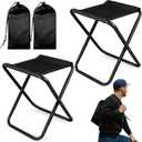Camping Stool,2-Pack Portable Folding Stool with Carry Bag, 12in Portable Folding Chair Collapsible Camp Stool Outdoor Footstool for Travel Walking Hiking Fishing Picnic (Black(2-Pack))