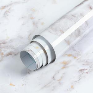 rabbitgoo Glossy Marble Contact Paper Peel and Stick Wallpaper 17.5" X 78.7" Countertop Furniture Waterpoof Self Adhesive Removable Cover for Kitchen Bathroom Cabinet Drawer Shelf Liner Vinyl Roll