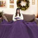 Electric Heated Blanket 6 Heating Settings & 10H Auto Off Full 7284 Double Sided Plush Sherpa Ultra-Soft Warm Thick, Machine Washable, Fast Heating, Home Office, Dark Purple