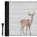RIFNY Deer Fence, Temporary Fence for Garden Outdoor Yard, 2.6 x 50 FT | Plastic Mesh Fencing to Protect Plants Fruit from Deer Dogs Chicken Animal, UV Resistant, Weatherproof, Reusable, Black