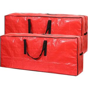Sattiyrch Christmas Tree Storage Bag- 2 pack - Fits Up to 7.5ft Xmas Disassembled Trees with Durable Reinforced Handles & Dual Zipper -Waterproof Material Protects from Dust,Moisture(Red, 7.5ft)