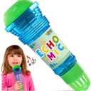 Novelty Place Echo Mic for Kids and Toddlers - Battery-Free Magic Karaoke Microphone Voice Amplifying Retro Toy for Singing, Speech & Communication Therapy - 10" (Blue & Green)