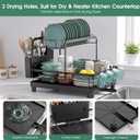 Runnatal 2-Tier Dish Drying Rack, Large Dish Drainers for Kitchen Counter