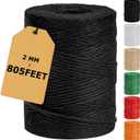 Vanhench 805ft Black Twine String, Black Hemp Jute Rope Cord Twine for Christmas Decorations, Arts & Crafts, Gift Wrapping, String for Bracelets, Art Decoration Packing Material