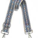 Crossbody Straps for Purses Silver Hardware Purse Strap Wide Shoulder Strap Adjustable Replacement,Retro Jacquard Embroidery for Shoulder Bags, Canvas Tote Handbags