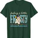 Feeling a Little Frosty Cute Retro Snowman T-Shirt, Medium