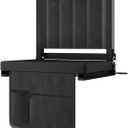 Portable Stadium Seat with Back Support, Folding Bleacher Chair with Cushion, Cup Holders, Storage Pockets & Shoulder Strap  Ideal for Sports Events, Camping & Picnics (Black)