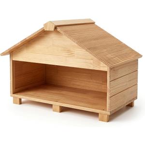 Outdoor Wooden Cat House Waterproof Large Cat Shelter for Outside Shade & Rain Protection Elevated Feral Shelter with Eaves Outdoor Enclosure Weatherproof Cats House for Stray Cats Backyard Use
