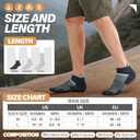 6 Pairs Merino Wool Ankle Running Hiking Socks Compression Support Breathable Thick Cushion No Show Socks for Women Men (L)