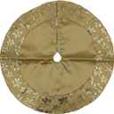 Kurt Adler Tiny 20-inch Miniature Satin Tree Skirt with Sequined Snowflake Border for Table Top Trees (Gold)