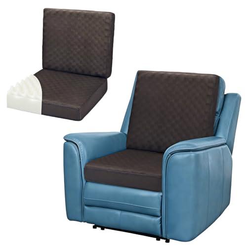 Wibeelee Brown Egg Crate Foam Recliner Cushion with Back Support, 19.7 x 19.7 Inches, 4.3 Inch Thick Seat, Reduces Muscle Fatigue, Ideal for Elderly and Adults