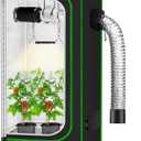 MELONFARM 2x2 Grow Tent, 24"x24"x48'' High Reflective 600D Diamond Mylar Canvas with Observation Window and Floor Tray for Hydroponic Indoor Plant Growing