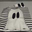 AACORS Halloween Throw Pillow Cover 20X20 Inch White Ghost Striped Decorations Holiday Farmhouse Cushion Case for Home Sofa Couch Decor AA012-20