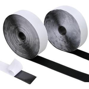 30 Feet x 1.5 Inch Hook and Loop Tape - Nylon Heavy Duty Sticky Interlocking Tape with Adhesive for School Home Outdoor(Black, 1 1/2 inch)