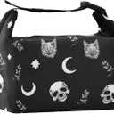 Skull Cat Moon Gothic Lunch Bag for Women & Men Reusable Lunch Tote Bags for Work, Office, Picnic, Travel,School