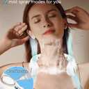 Neck Fans that Blow Cold Air,Misting Neck Fan Rechargeable Battery Powered,Foldable Leafless Hands Free USB Chargable Cooler,Slient Mini Head Unit Water Mister Sprays for Travel Camping Outdoor White