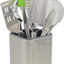 Flatware Holder Stainless Steel Small Utensil Crock - 4.6 Tall