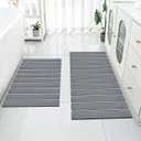 Cuckan 2 Pack Foldable Stone Bath Mats for Bathroom Super Absorbent Diatomaceous Earth Bath Mat Quick Dry Bath Rug Drying Mats with Non Slip Shower Rug Tub Shower Mat