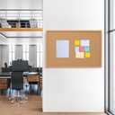 Board2by Cork Board Bulletin Board 24 x 36, Wood Framed Corkboards for Wall Decor, Hanging Office Message Board, Large Wall Mounted Notice Pin Board with 15 Push Pins for School, Home & Office