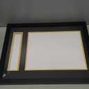 Eletecpro 12x16 Diploma Frame with Tassel Holder for 8.5x11 Document or Certificate, Degree Frame for Graduations with 2 Mats Black & Gold, Real Glass