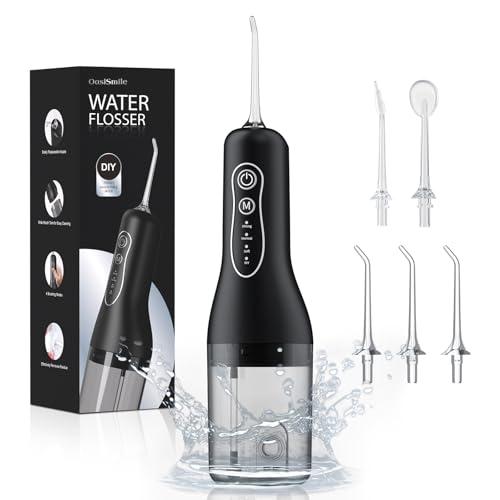 OasiSmile New Water Flosser for Teeth Cleaning, 260ML Portable Cordless Oral Irrigator with DIY Strength, 4 Cleaning Modes, IPX7 Waterproof Rechargeable Water Dental Pick Flosser for Home, Travel