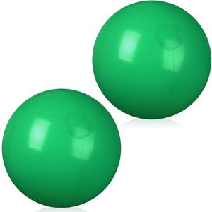 2 Pcs Inflatable Beach Ball 24 inch Swimming Pool Balls Summer Outdoor Decor Ball (Green)