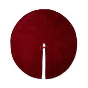 48-Inch Red Velvet Christmas Tree Skirt – Ruffled Holiday Tree Skirt for 6ft to 7.5ft Trees, Vintage Style Christmas Tree Base Cover, Soft Tree Skirt for Home & Gift Décor