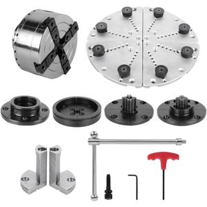 4 Inch Wood Turning Chuck And Jaws 1045 High Tensile Steel Thread 1 x8TPI Self Centering Woodworking Lathe Accessories (110mm JAW)