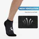 BAMBOO COOL Men's Athletic Ankle Socks Moisture Wicking, Anti-Odor Breathable Running Mesh Socks Arch Support, 8 Pack (L)