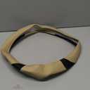 Car Steering Wheel Cover, Leather Steering Wheel Cover, Universal 15 inch Anti-Slip Comfortable Steering Wheel Covers Men Women (Beige)