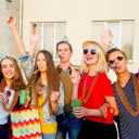 EOBOH 24PCS Bead Necklace, Orange Bead Necklaces Party Favors, 33" Mardi Gras Necklaces, Festival Parade Throw Accessories for Mardi Gras Halloween Wedding Celebrations Decorations