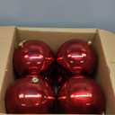 4 Pcs 8'' Extra Large Christmas Ball Ornaments Giant Oversized Plastic Xmas Ball Big Hanging Christmas Tree Ornaments for Xmas Tree Holiday Party Outdoor Decor(Red)