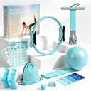 Pilates Essentials Kit for Women, Pilates Kit for Home Workouts with Pilates Ring, Mini Ball, Resistance Bands, Pedal Resistance Band, Yoga Strap, Socks, Bag, Pilates Equipment for Starter, Beginners