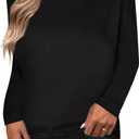 LilyCoco Women's Criss Cross Back Long Sleeve T Shirt Crewneck Open Back Tee Shirt Black X-Large (Black)