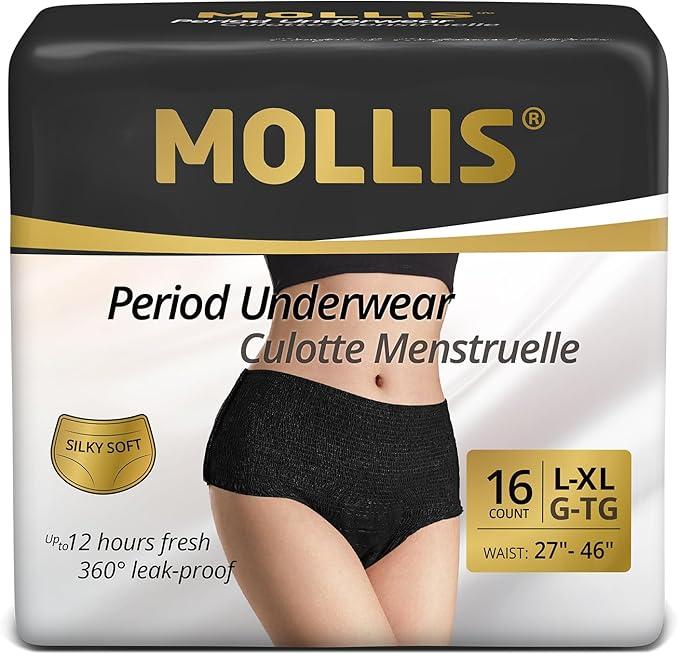 MOLLIS Disposable Period Underwear for Women, Postpartum Panties, Maternity Knickers Heavy Flow Leak Proof L-XL