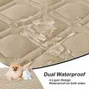 hyha Waterproof Dog Bed Blanket - Soft Pet Blanket & Sofa Cover for Dogs | Reversible Washable Furniture Protector, Couch Covers for Pets (40x50 Inch, Taupe/Beige)